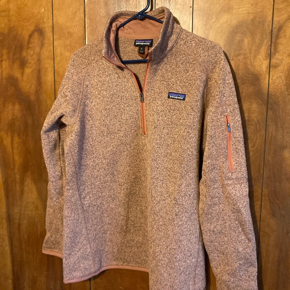 Patagonia Women’s Better Sweater Quarter Zip Fleece Light Orange size XL
